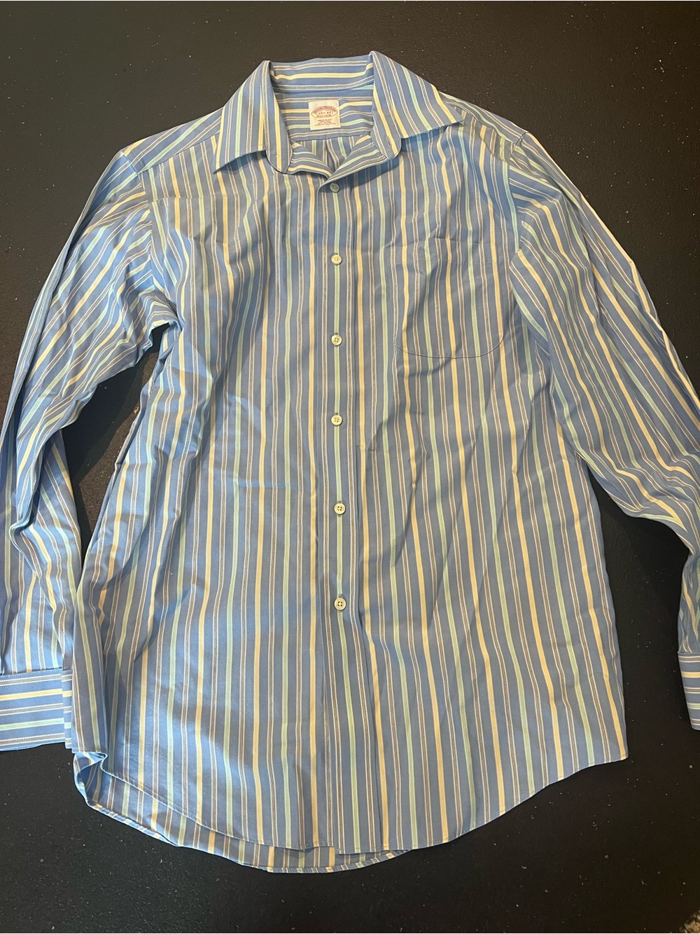 Brooks Brothers Blue and White Vertical Stripe Dress Shirt size 14 1/2 - 33